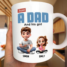 Load image into Gallery viewer, Just A Dad And His Girl 3D Cartoon - Personalized Mug Mug PopCulturePrints