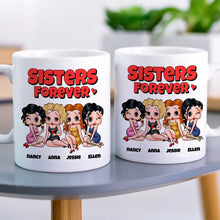 Load image into Gallery viewer, Sisters Forever Personalized Besties Coffee Mug Coffee Mug PopCulturePrints