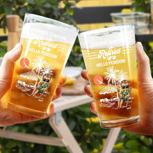 Load image into Gallery viewer, Goodbye Tension, Hello Pension - Personalized Beer Glass for Retirement Celebration Beer Glass PopCulturePrints