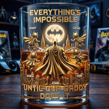 Load image into Gallery viewer, Everything's Possible Until Our Daddy Does It - Personalized Strong Dad Round Glass Glass PopCulturePrints