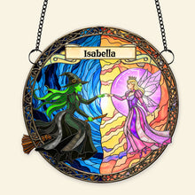 Load image into Gallery viewer, Embrace the Magic: Light x Shadow Witch Suncatcher - Personalized Gift for Witch Lovers Ornament PopCulturePrints
