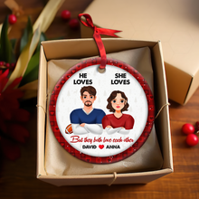 Load image into Gallery viewer, Personalized Football Couple Christmas Ornament - Perfect Valentine's Day Gift Ornament PopCulturePrints