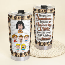 Load image into Gallery viewer, "They call me Grandma Because Partner in Crime" - Personalized Tumbler - Gift for Grandma, Mom, and Loved Ones Tumbler Cup PopCulturePrints