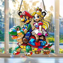 Load image into Gallery viewer, "Celebrate Your Love with Custom Touch - Personalized Suncatcher Ornament for Gaming Couples" Ornament PopCulturePrints