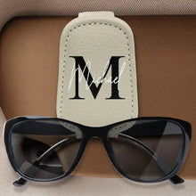 Load image into Gallery viewer, Personalized Monogram Name Letter - Stylish Sunglasses Holder for Car Visor Sunglasses Holder For Car Visor PopCulturePrints
