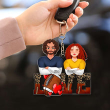 Load image into Gallery viewer, Personalized Acrylic Keychain for Football Lovers - Couple Valentine Edition Keychains PopCulturePrints