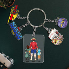 Load image into Gallery viewer, Personalized One Piece Dad Keychain - Father's Day Gift Keychains PopCulturePrints