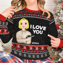 Load image into Gallery viewer, Personalized Star-Inspired Christmas Sweater for Couples - Custom Holiday Gift | Valentine's Day Gifts AOP Products PopCulturePrints
