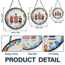 Load image into Gallery viewer, "Cherished Memories: Personalized Floral Frame - Stained Glass Window Hanging for Grandma, Mom & Loved Ones" Suncatcher Ornament PopCulturePrints