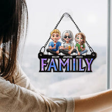Load image into Gallery viewer, “Dad: The Heart of the Family” - Personalized Window Hanging Suncatcher Ornament - Custom Gift for Fathers, Grandfathers, and Kids Suncatcher Ornament PopCulturePrints