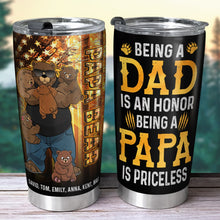 Load image into Gallery viewer, Personalized Papa Bear Tumbler - Custom Family Names Tumbler Cup PopCulturePrints