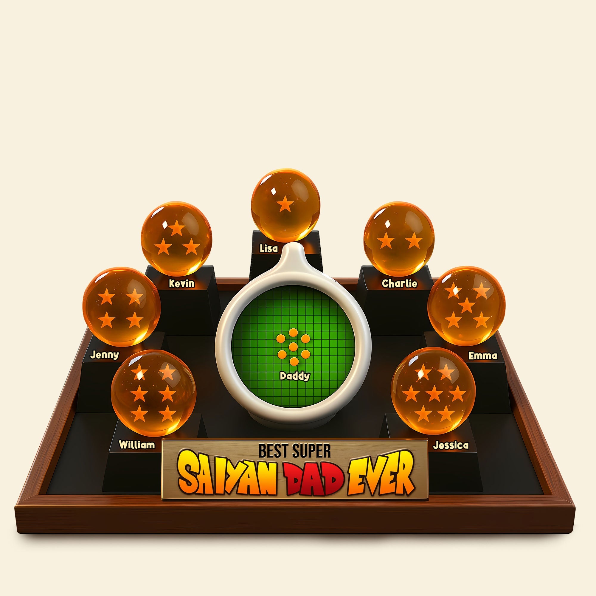 Best Super Saiyan Dad Ever - Personalized Dad Plaque Shaped Plaques PopCulturePrints