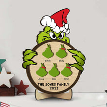 Load image into Gallery viewer, Personalized Christmas Green Monster Family Wood Sign Wood Sign PopCulturePrints