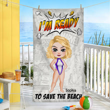 Load image into Gallery viewer, Custom Cartoon Beach Towel - Personalized Beach Hero Gift Beach Towel PopCulturePrints