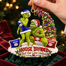 Load image into Gallery viewer, “House Divided But Our Love United” - Sport Lover Christmas Couple Ornament - Personalized Gifts for Couples Ornament PopCulturePrints