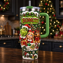 Load image into Gallery viewer, "Spread Holiday Cheer with a Smile!" - Cute Holiday Mischief Tumbler - Personalized Christmas Gift for Family, Friends, Kids, and Everyone Tumbler Cup PopCulturePrints