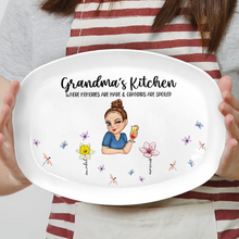 Load image into Gallery viewer, Grandma's Kitchen: Where Memories Are Made - Personalized Plate for Grandmas & Moms Plate PopCulturePrints