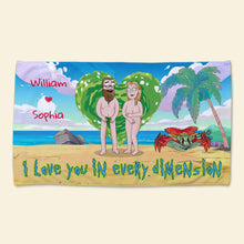 Load image into Gallery viewer, Personalized Magical Couple Wood Sign Beach Towel PopCulturePrints