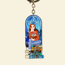 Load image into Gallery viewer, Custom Book Lover Keychain - Personalized with Your Name Keychains PopCulturePrints