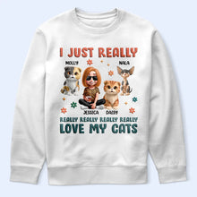 Load image into Gallery viewer, I Just Really Love My Cat - Personalized T Shirt T-shirt PopCulturePrints