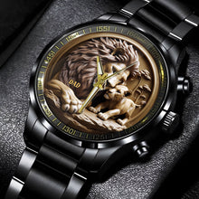 Load image into Gallery viewer, With Love from the Heart, A Timeless Gift - Lion Dad Men's Watch - Personalized Gift for Dad Men's Watch PopCulturePrints