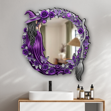 Load image into Gallery viewer, “Reflect Your Inner Witch” - Quirky Witch Shaped Mirror - Personalized Gift for Witch Lovers Mirror PopCulturePrints