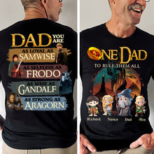 Load image into Gallery viewer, “One Dad To Rule Them All” - Personalized Gifts for Dad Shirts PopCulturePrints