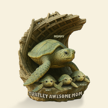 Load image into Gallery viewer, Turtley Awesome Mom: A Heartfelt Personalized Gift for Mom and Grandma Shaped Plaques PopCulturePrints