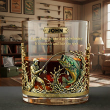 Load image into Gallery viewer, Fishing Time Drinking Glass - Personalized Gift for Fishing Lovers Glass PopCulturePrints