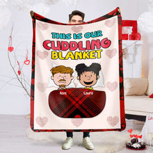 Load image into Gallery viewer, Custom Couples Cuddling Blanket - Valentine's Day Gifts Blanket PopCulturePrints
