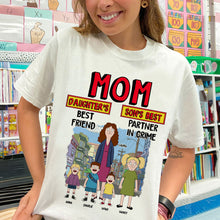 Load image into Gallery viewer, Mom: Daughter's Best Friend, Son's Best Partner in Crime - Personalized T-Shirt for Mother's Day Gifts Shirts PopCulturePrints