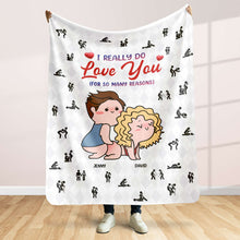 Load image into Gallery viewer, Personalized Couple Blanket - I Really Do Love You Blanket PopCulturePrints