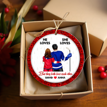 Load image into Gallery viewer, Custom Ice Hockey Lovers Ornament - Perfect Christmas and Valentine's Day Gifts Ornament PopCulturePrints