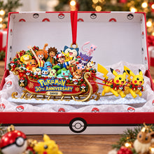 Load image into Gallery viewer, “Celebrate the Pokémon Journey!” - 30th Anniversary Creature Christmas Ornament - Personalized Gift for Pokémon Fans Ornament PopCulturePrints