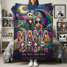 Load image into Gallery viewer, “Embrace the Spookiness!” - Personalized Mom and Kids Spooky Blanket - Custom Gift for Mom, Grandma, Kids Blanket PopCulturePrints