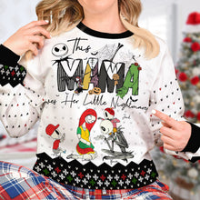 Load image into Gallery viewer, Personalized Horror Cartoon Ugly Sweater for Mom AOP Products PopCulturePrints