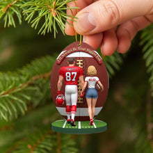 Load image into Gallery viewer, I'll Always Be Your Biggest Fan - American Football Couple Personalized Christmas Ornament Ornament PopCulturePrints