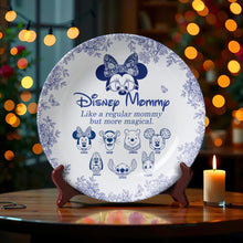 Load image into Gallery viewer, “Like a Regular Mommy but More Magical” - Magical Cartoon Characters Round Plate - Personalized Gift For Mom Ceramic Round Plate PopCulturePrints