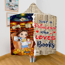 Load image into Gallery viewer, Personalized Wearable Blanket Hoodie for Book Lovers - Princess Design Blanket PopCulturePrints