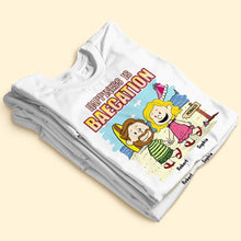 Load image into Gallery viewer, Happiness is Baecation Personalized Couples Shirt - Custom Travel T-Shirt for Valentine's Day Gifts Shirts PopCulturePrints