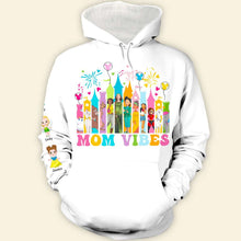 Load image into Gallery viewer, "Celebrate Mom's Vibes with Love!" - Personalized Mom Shirt - Gift for Moms, Grandmas & More AOP Products PopCulturePrints