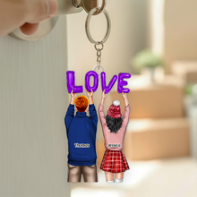 Load image into Gallery viewer, Personalized Love Keychain for Couples - Customizable Gift Keychains PopCulturePrints