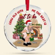 Load image into Gallery viewer, Custom Couples Christmas Ornament - Grow Old With Me - Valentine's Day Gifts Ornament PopCulturePrints