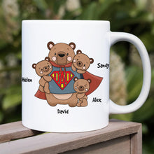 Load image into Gallery viewer, Superhero Dad Personalized Bear Family Coffee Mug Coffee Mug PopCulturePrints