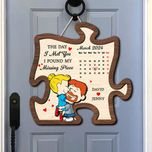 Load image into Gallery viewer, Personalized Couple Puzzle Wood Sign - Found My Missing Piece Wood Sign PopCulturePrints