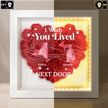Load image into Gallery viewer, When You Are Family, The Miles Don't Matter - Personalized LED Light Flower Shadow Box - Gift for Mom, Grandma, and Loved Ones LED Light Flower Shadow Box PopCulturePrints