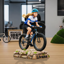 Load image into Gallery viewer, Embrace the Ride: Personalized Teenager Riding Bicycle Plaque - Custom Photo Gifts for Bicycle Lovers Shaped Plaques PopCulturePrints