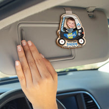 Load image into Gallery viewer, Drive Safe, Daddy - Personalized Car Visor Clip with Custom Photo Car Visor Clip PopCulturePrints
