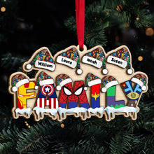 Load image into Gallery viewer, Personalized Superhero Family Christmas Ornament Ornament PopCulturePrints