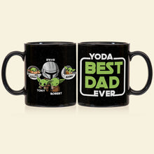 Load image into Gallery viewer, Personalized Best Dad Mug with Yoda and Kids Names Coffee Mug PopCulturePrints